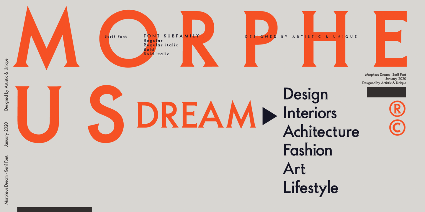 Beispiel einer Morpheus Dream-Schriftart